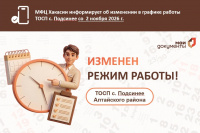 МФЦ Хакасии информирует об изменении режима работы ТОСП с. Подсинее