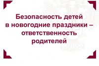 Безопасность детей в новогодние праздники – ответственность родителей