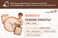 ГАУ РХ «МФЦ Хакасии» информирует об изменении графика работы центра "Мои документы" в с.Аскиз